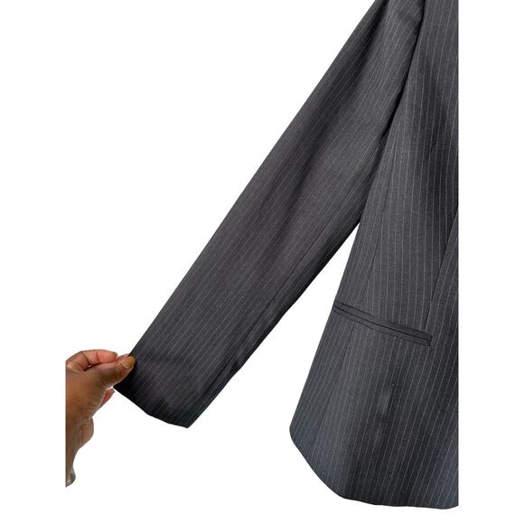 J.Crew 1035 Super 20's Gray Pinstripe Office Work Academia Wool Blazer Size 6 - Picture 6 of 11